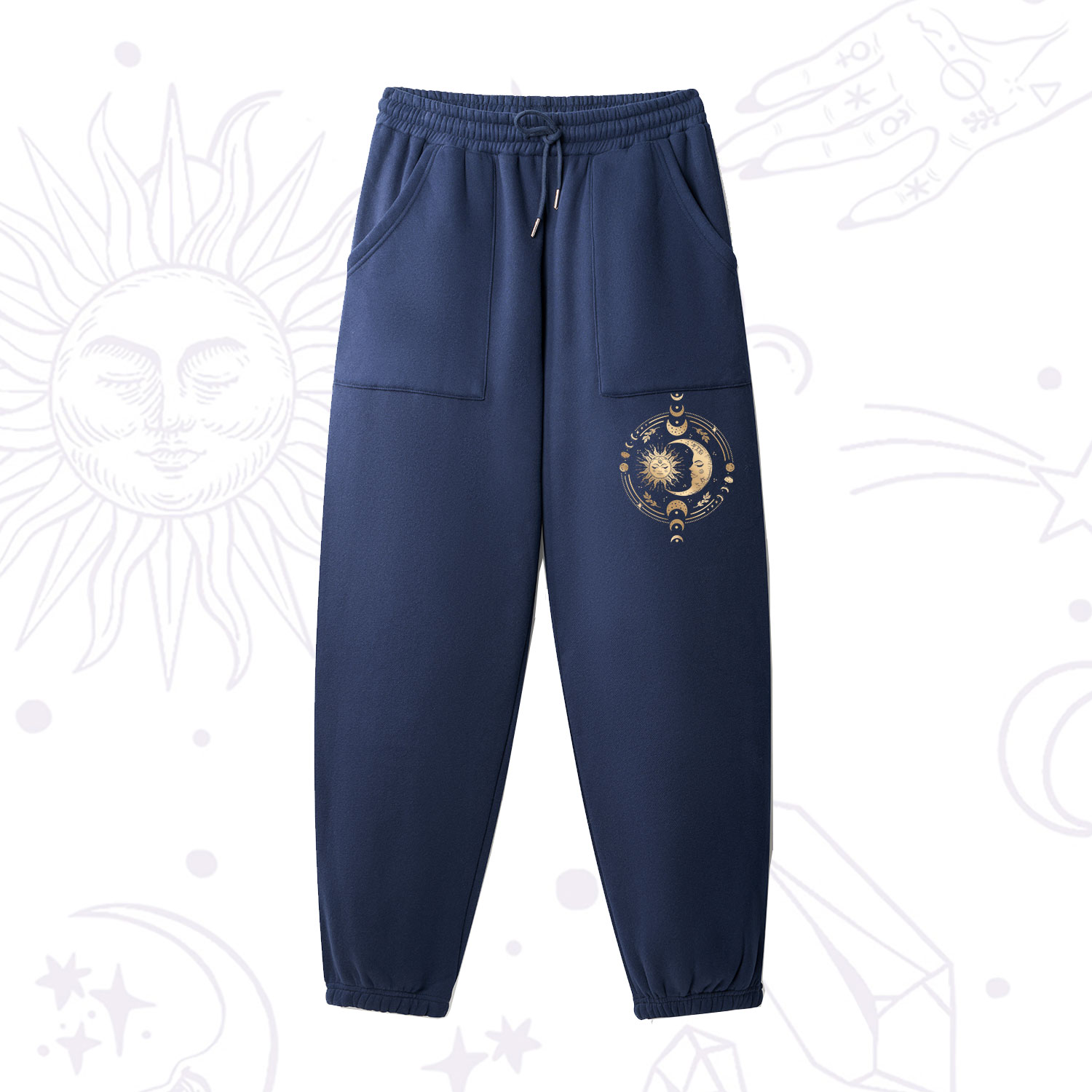 Purplehecate Celestial Sun and Moon Fleece Sweatpants