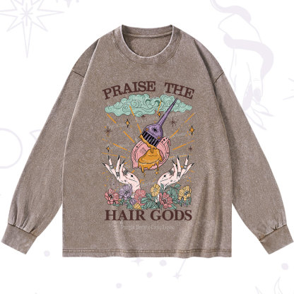 Purplehecate Praise The Hair Gods Washed Long Sleeve Shirt