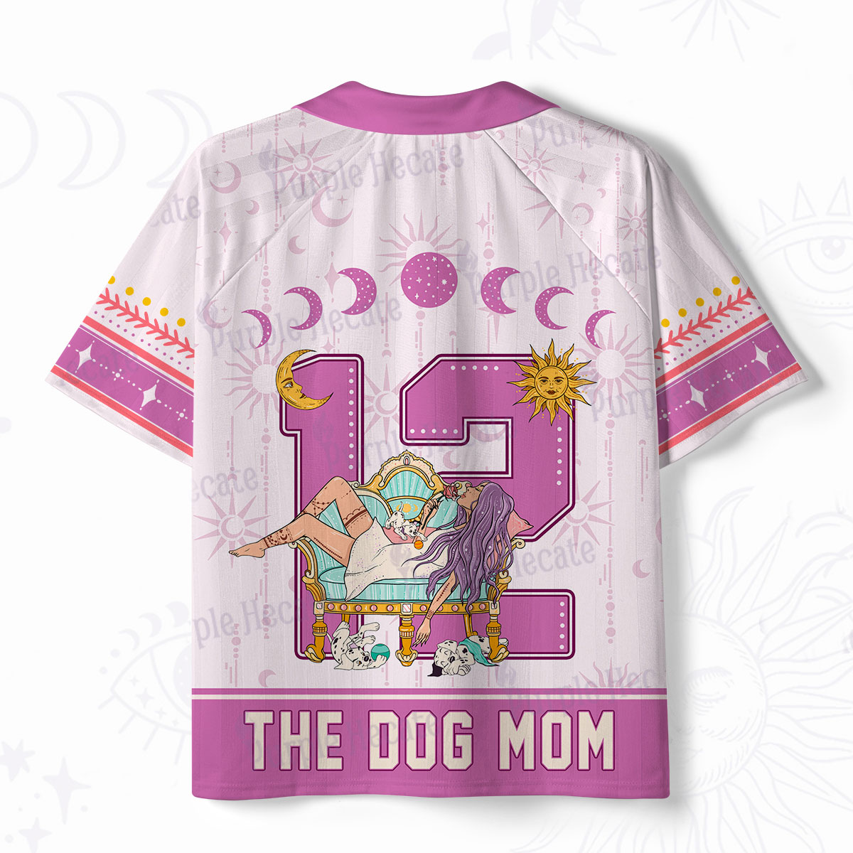 Purplehecate Arcana 12 The Dog Mom Polo Collar Unisex Jersey