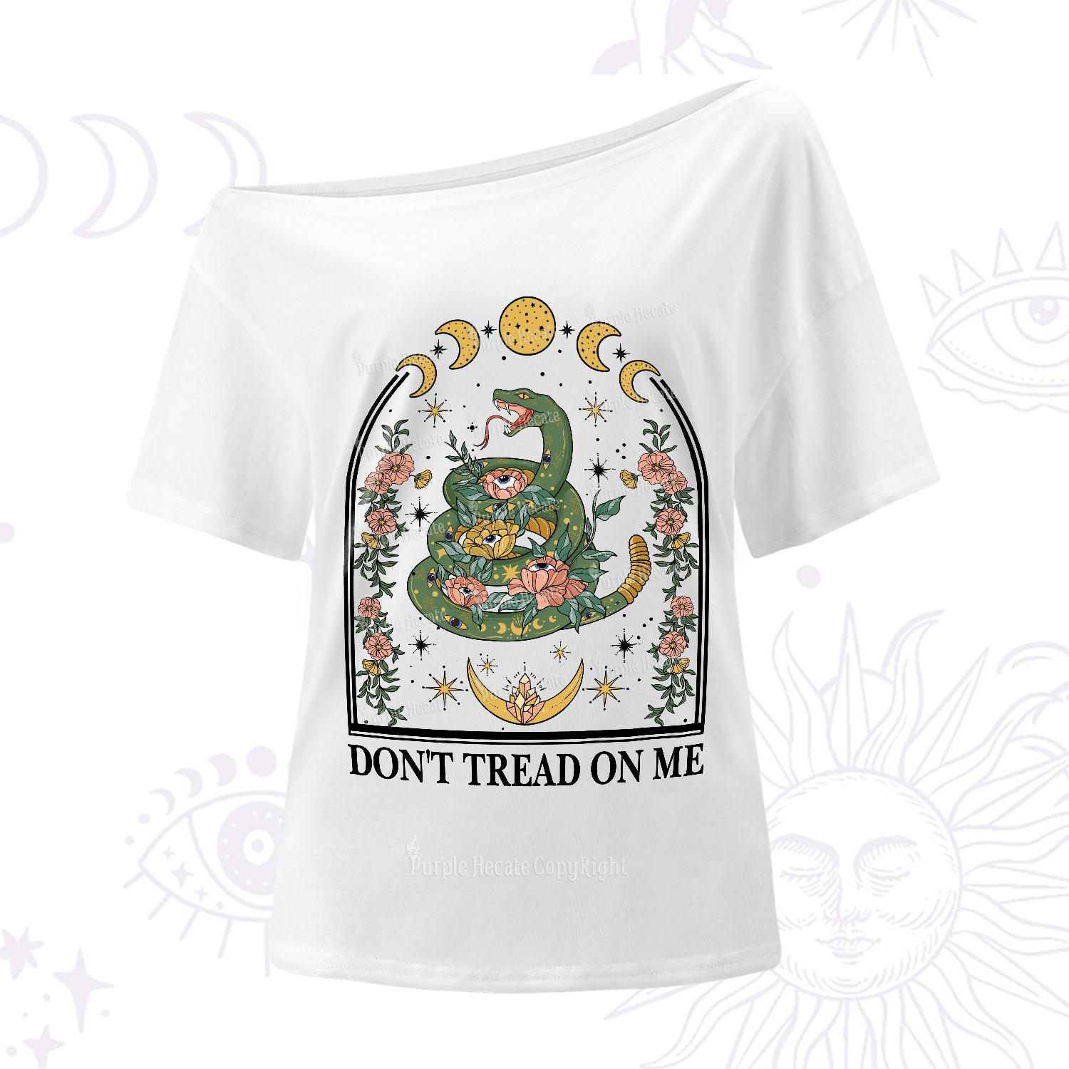 Purplehecate Don't Tread On Me One-Shoulder T-Shirt