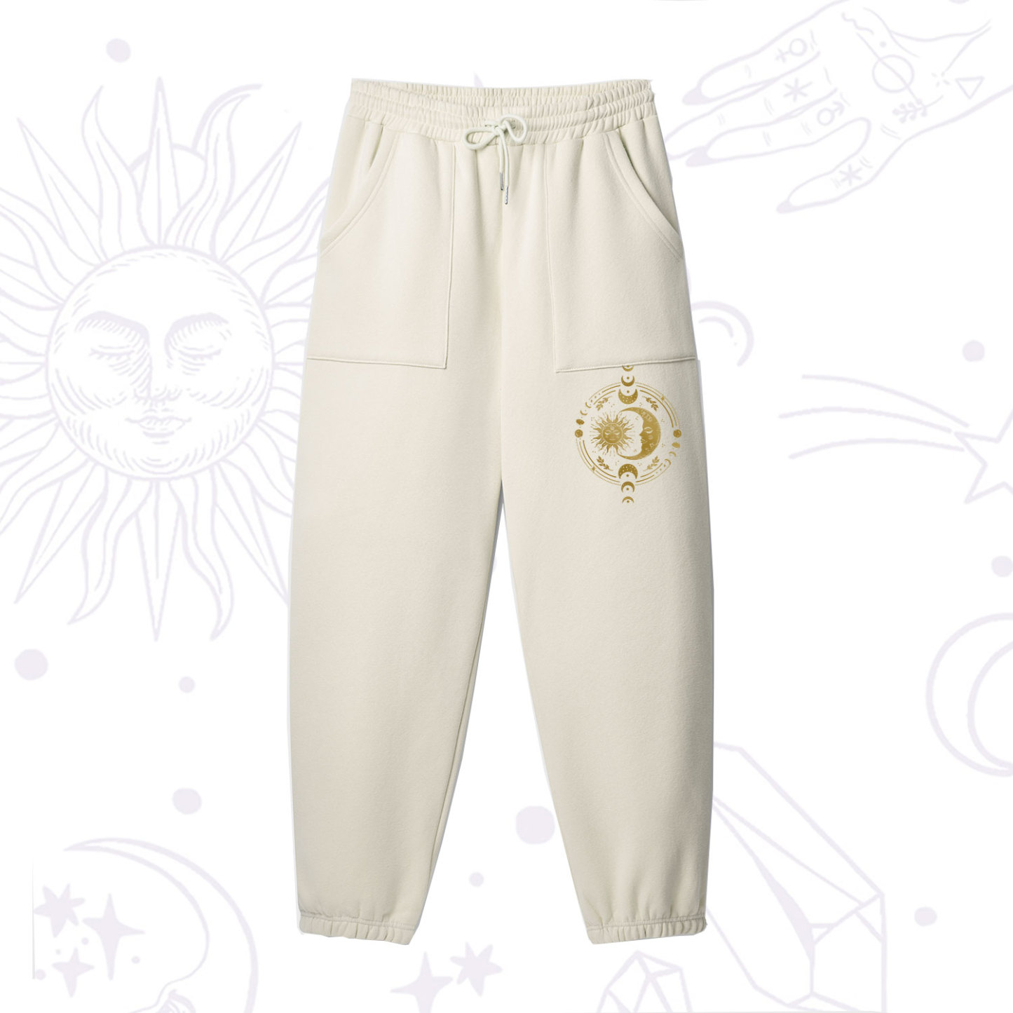 Purplehecate Celestial Sun and Moon Fleece Sweatpants