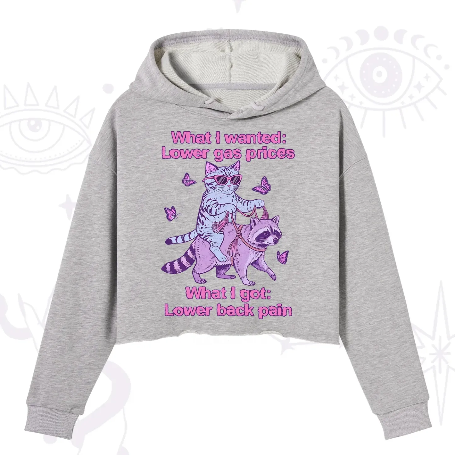 Purplehecate Lower Gas Prices Lower Back Pain Cat Crop Hoodie