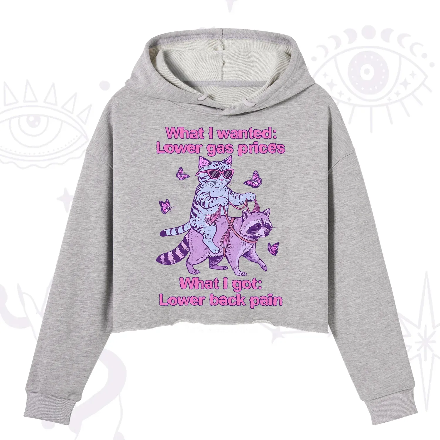 Purplehecate Lower Gas Prices Lower Back Pain Cat Crop Hoodie