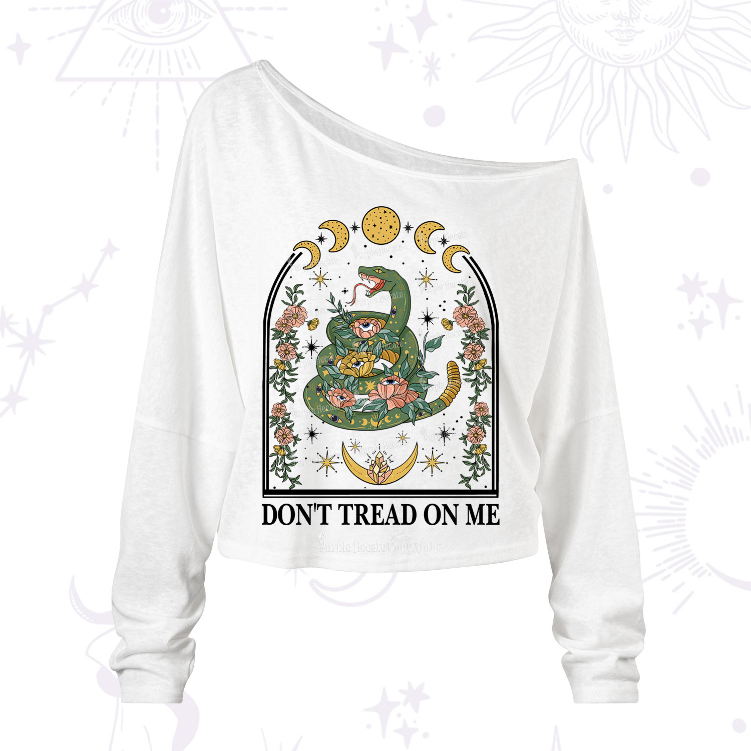 Purplehecate Don't Tread On Me One Shoulder Long Sleeve Shirt