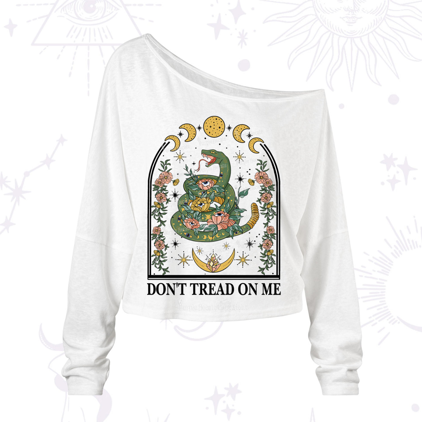 Purplehecate Don't Tread On Me One Shoulder Long Sleeve Shirt