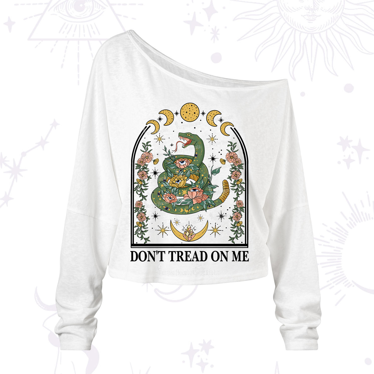Purplehecate Don't Tread On Me One Shoulder Long Sleeve Shirt