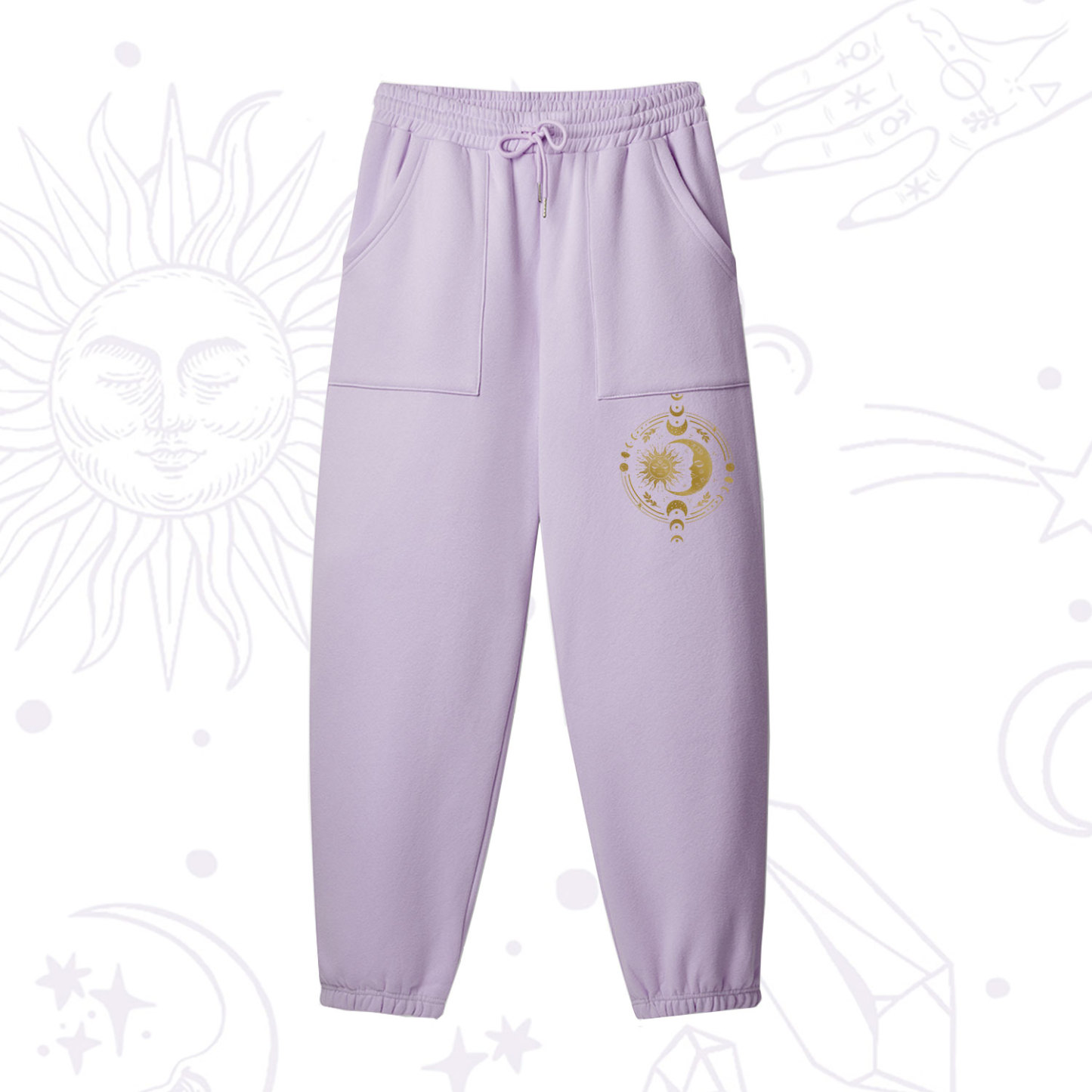 Purplehecate Celestial Sun and Moon Fleece Sweatpants