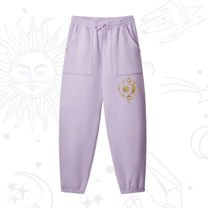 Purplehecate Celestial Sun and Moon Fleece Sweatpants