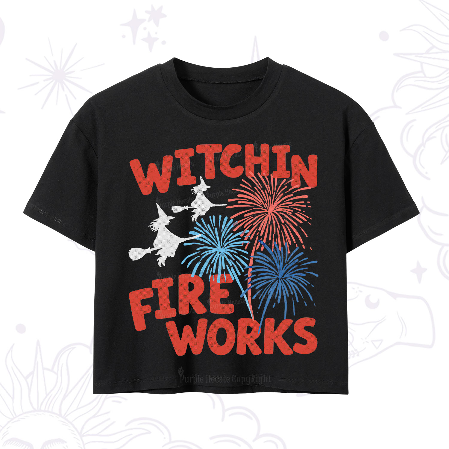 Purplehecate Witchin' Fireworks 4th of July Crop T-Shirt