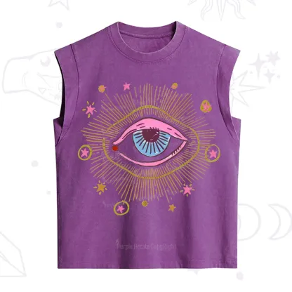Purplehecate Mystic Gaze Evil Eye Protection Vintage Washed Tank