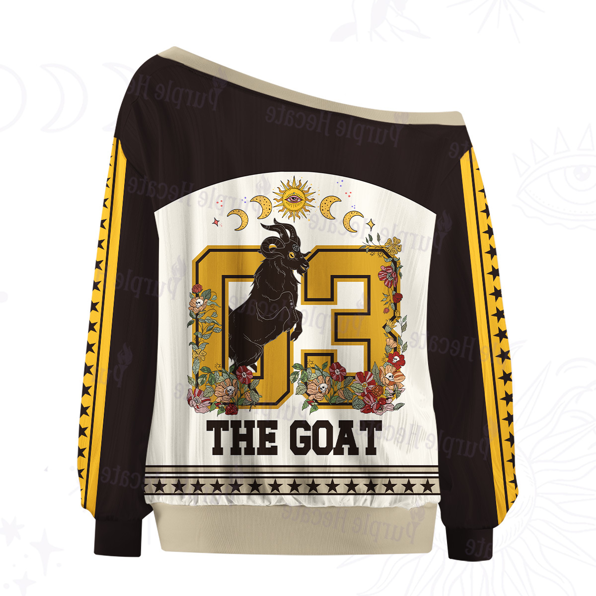 Purplehecate The Goat Off The Shoulder Graphic Jersey
