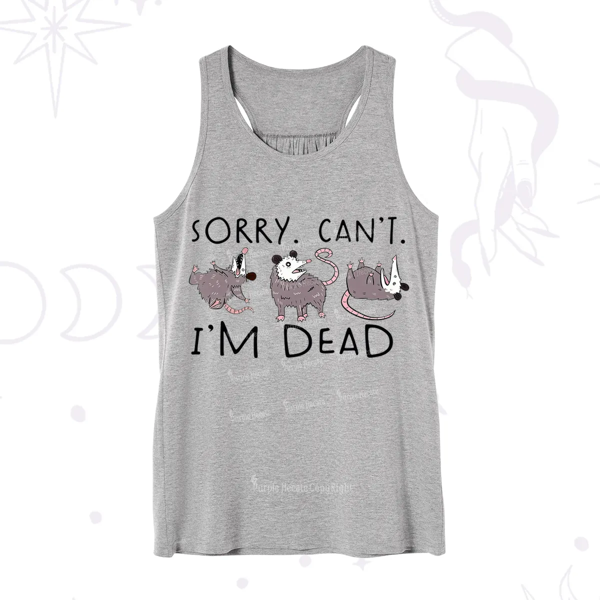 Purplehecate Funny Possum Sorry I Can't I'm Dead Tank