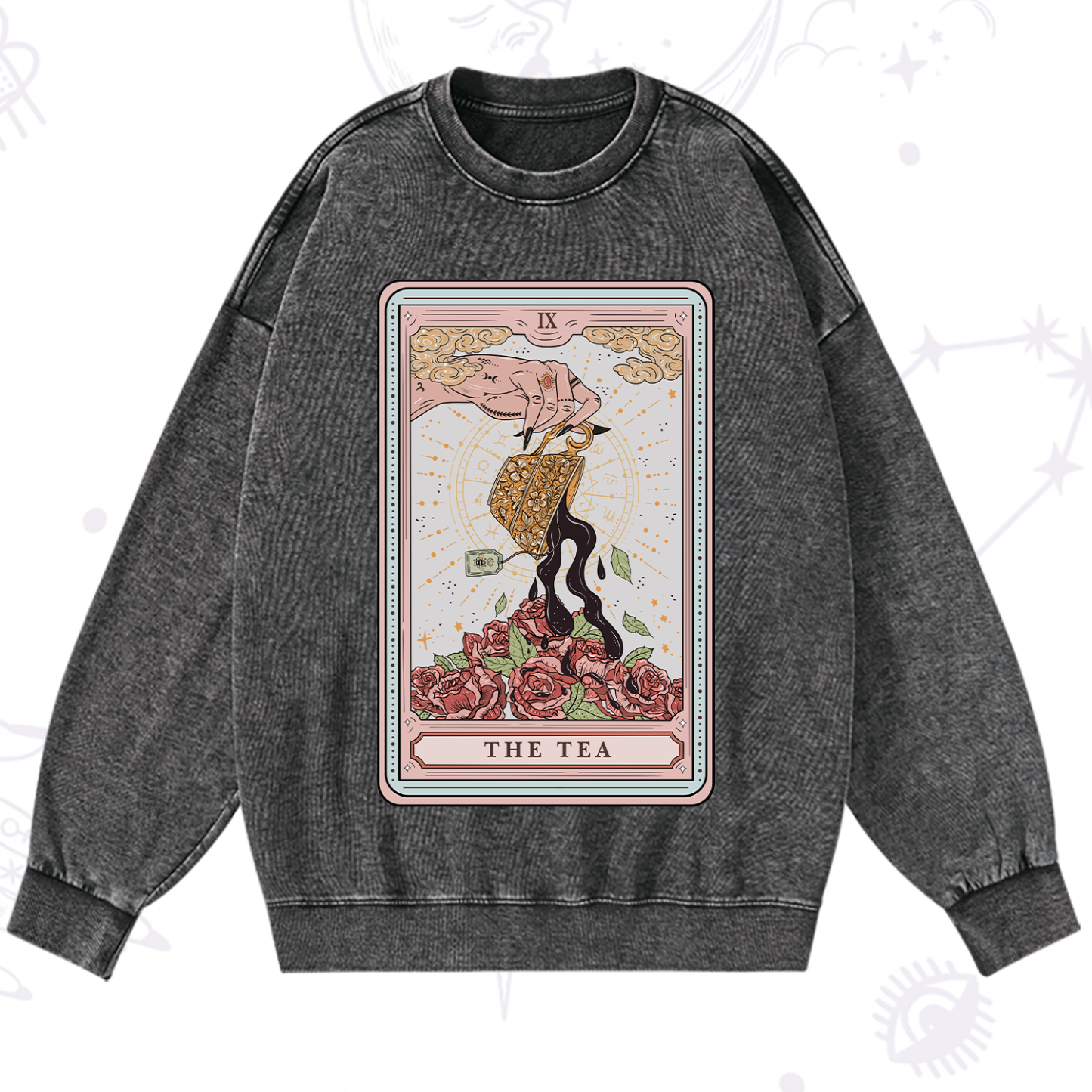 Magic Purplehecate The Tea Tarot Washed Sweatshirt