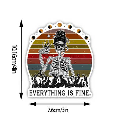 Purplehecate Everything Is Fine Skeleton Sticker