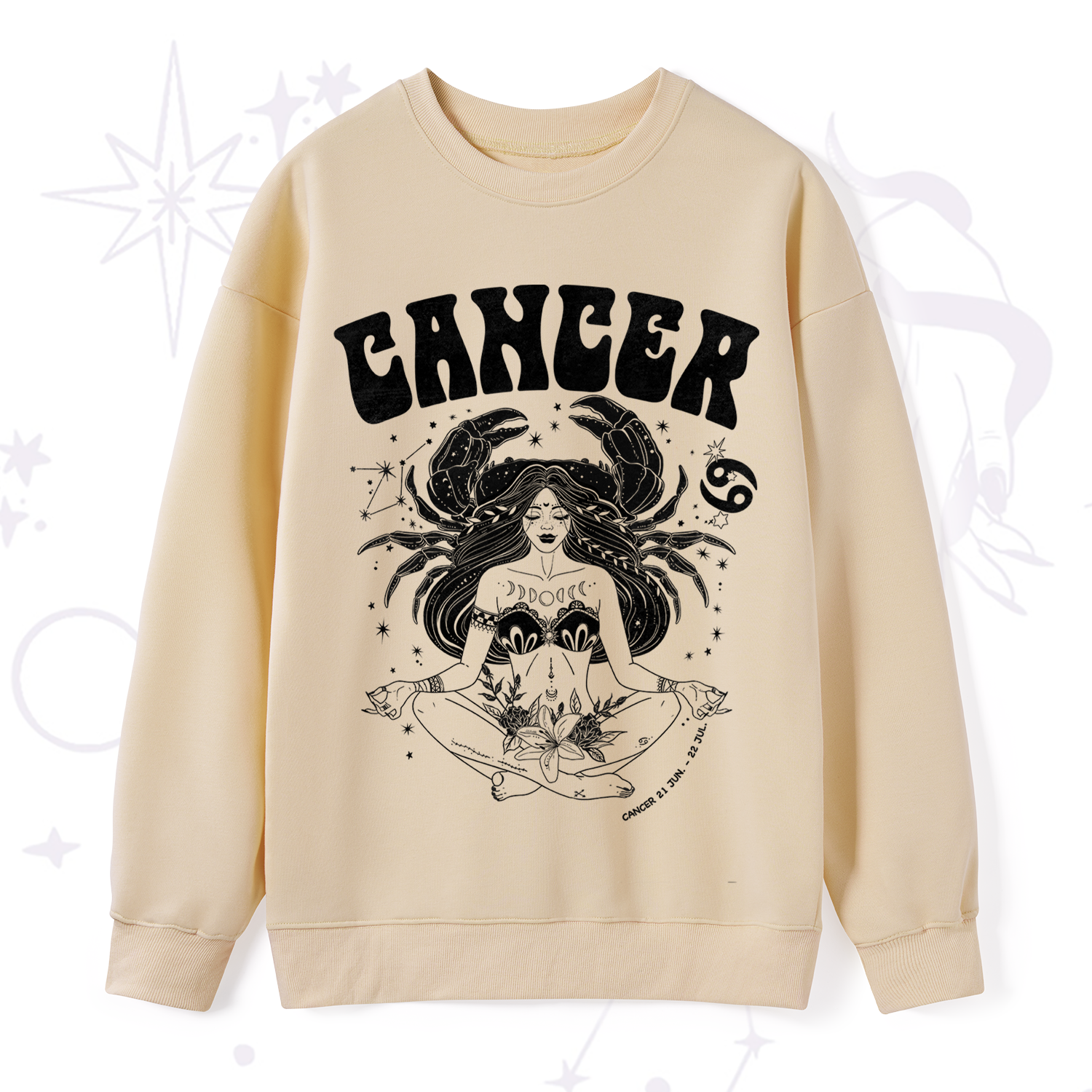 Purplehecate Cancer Zodiac Glyphs Sweatshirt