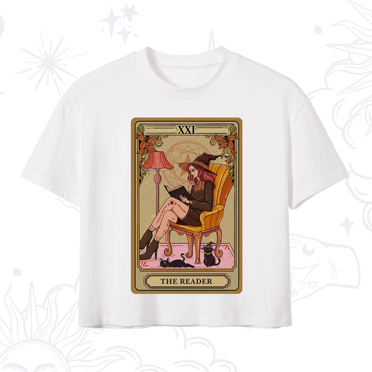 Purplehecate The Reader �C Cat Mom Tarot Crop T-Shirt