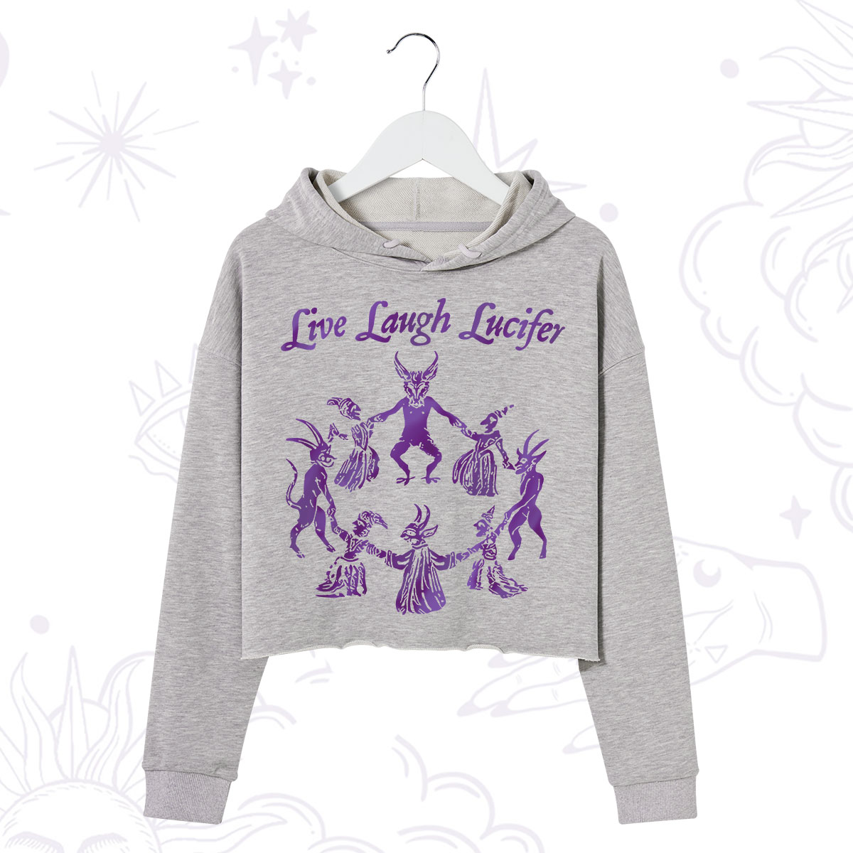 Purplehecate Live Laugh Lucifer Satanic Crop Hoodie