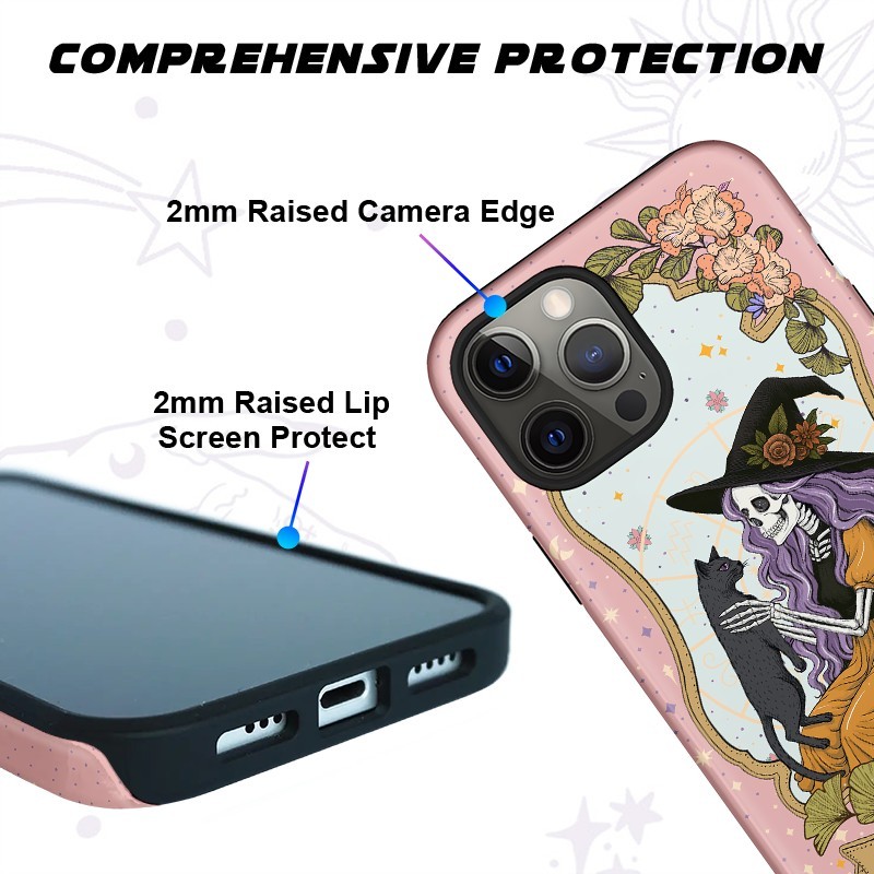 Purplehecate The Skeleton Witch Cat Mom Ancient Mirror Phone Case