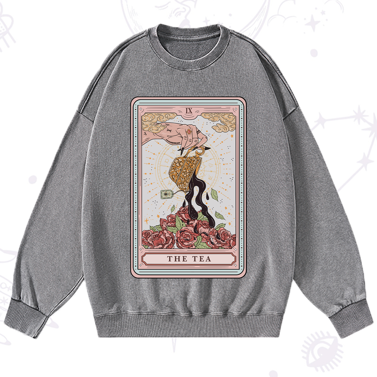Purplehecate The Tea Tarot Washed Sweatshirt