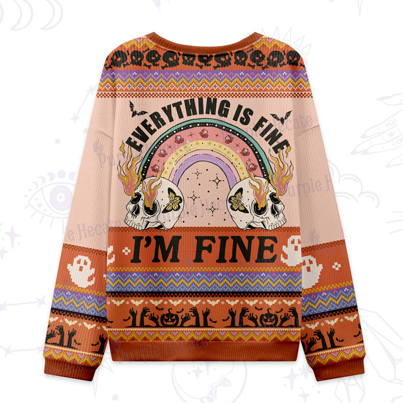 Purplehecate Everything Is Fine Ugly Halloween Sweatshirts