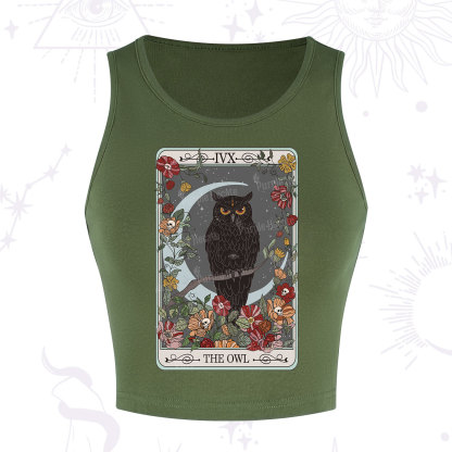 Purplehecate The Owl Tarot Crop Tank