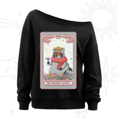 Purplehecate The Birthday Queen Tarot Off The Shoulder Sweatshirt
