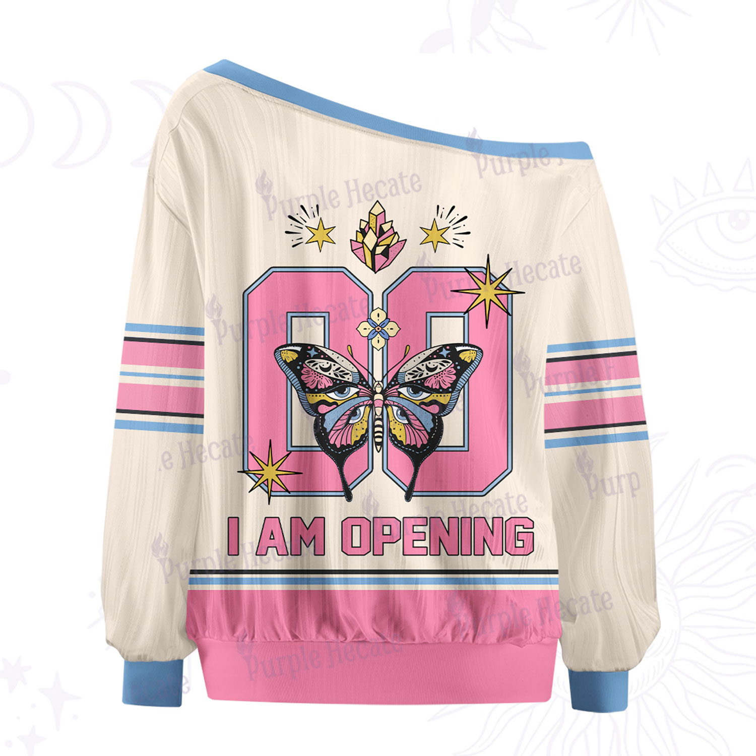Purplehecate I Am Opening Off The Shoulder Graphic Jersey