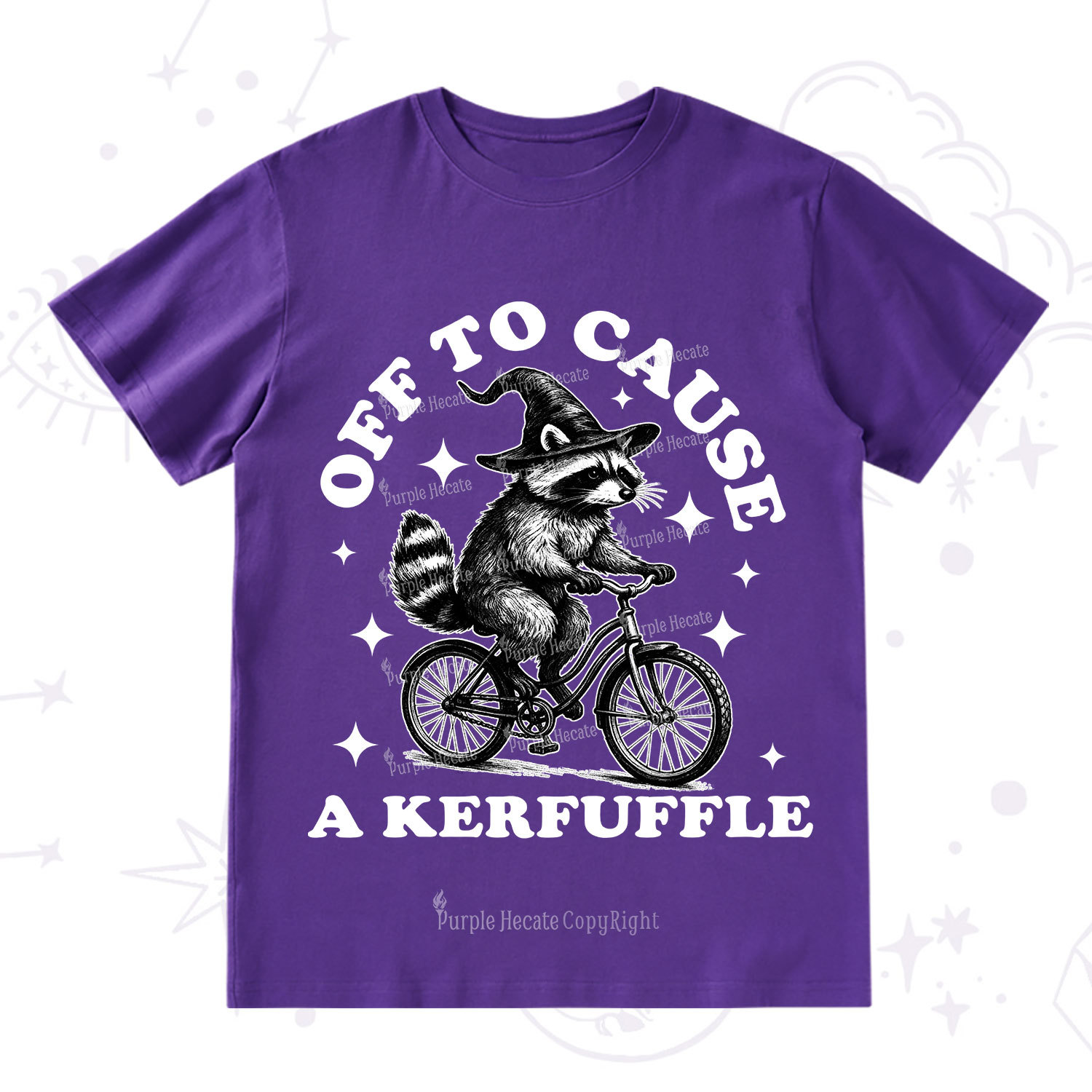 Purplehecate Off to Cause a Kerfuffle Raccoon T-Shirt