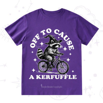 Purplehecate Off to Cause a Kerfuffle Raccoon T-Shirt