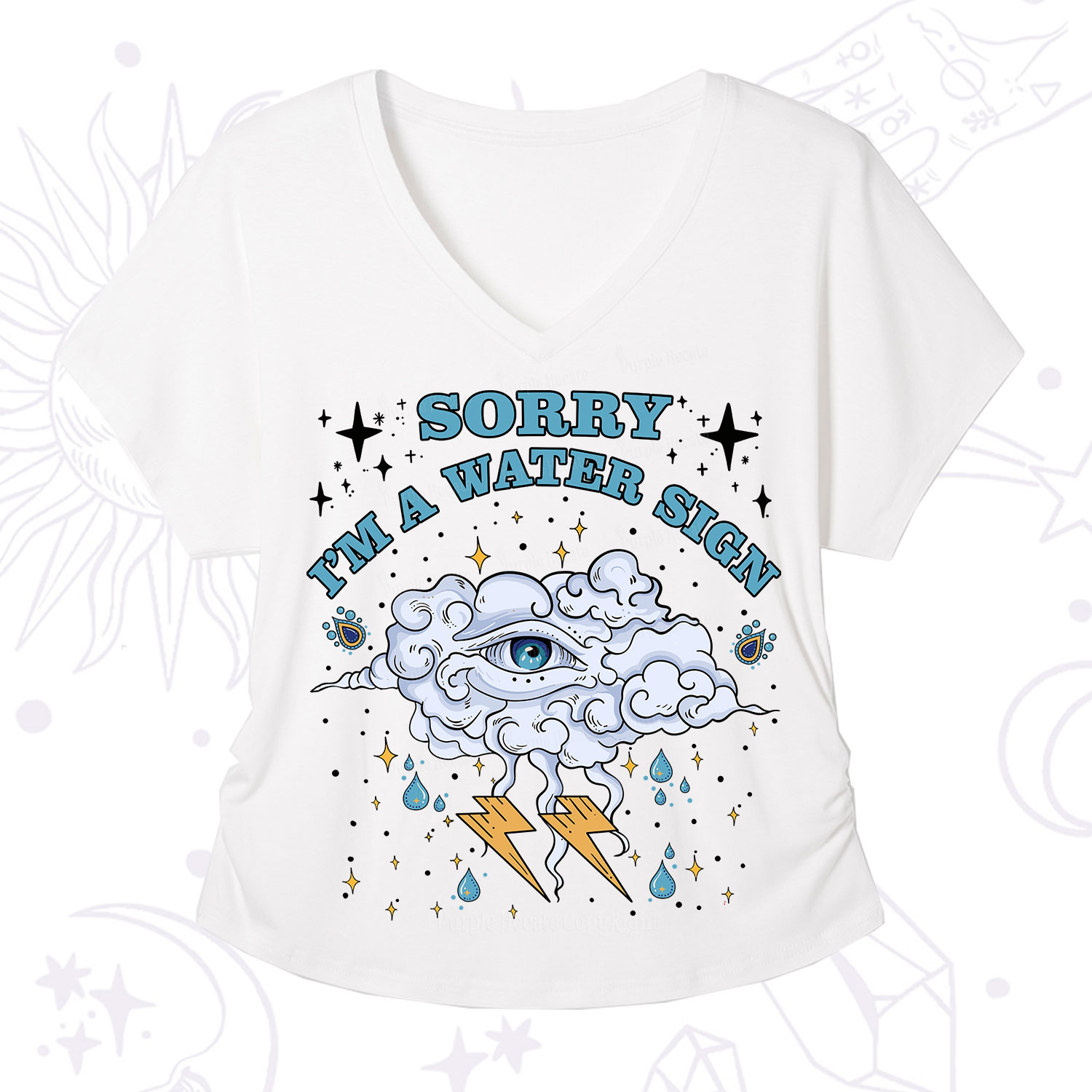 Purplehecate Sorry I'm A Water Sign V-Neck T-Shirt