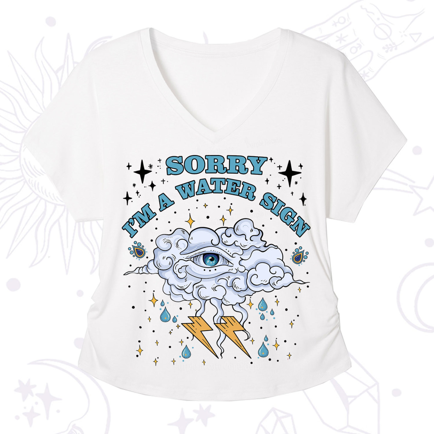 Purplehecate Sorry I'm A Water Sign V-Neck T-Shirt