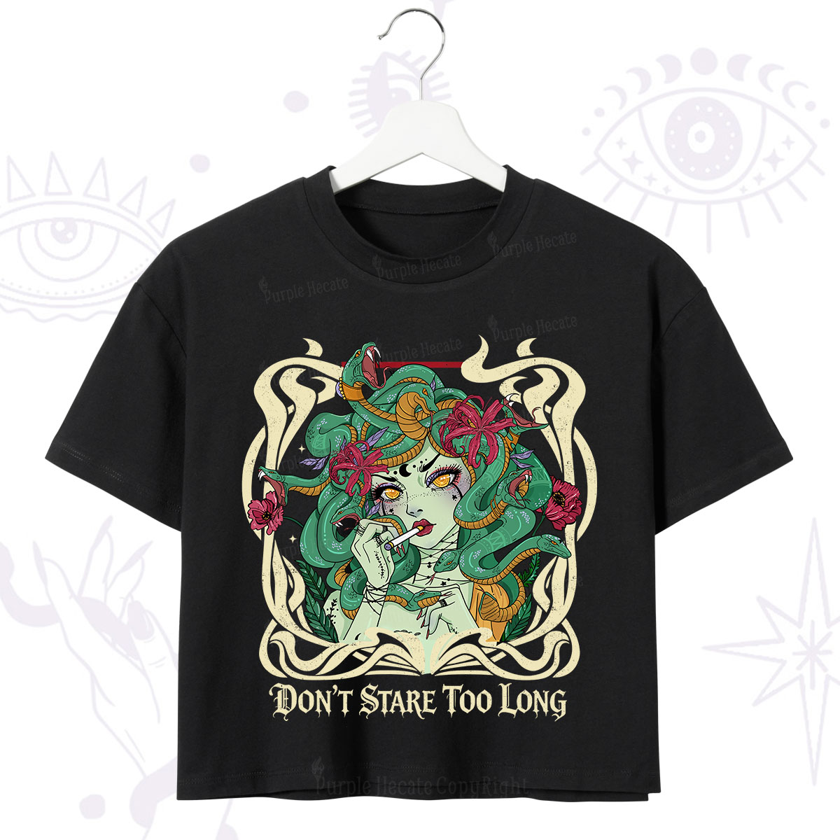 Purplehecate Don't Stare Too Long Crop T-Shirt