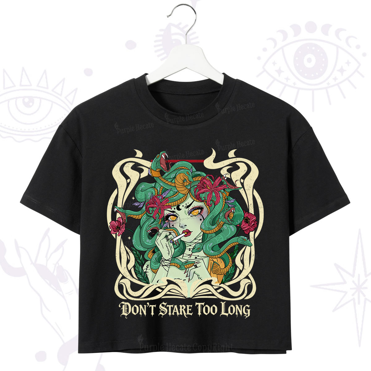 Purplehecate Don't Stare Too Long Crop T-Shirt