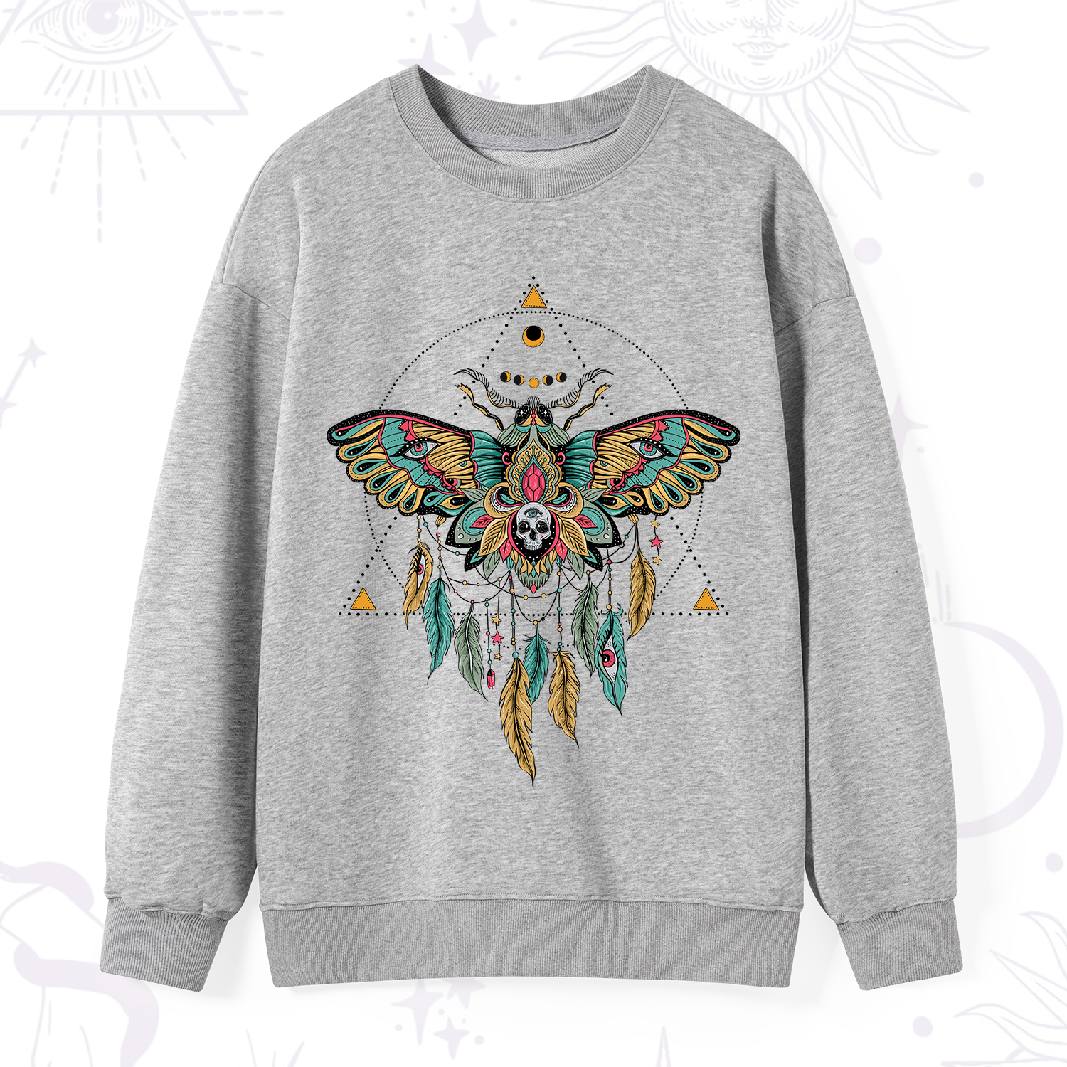 Purplehecate Dreamcatcher Moth Wings Sweatshirt