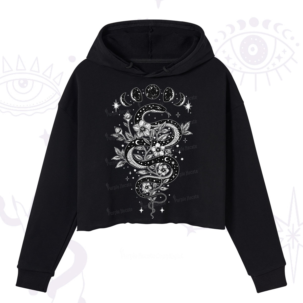 Purplehecate Serpent Spell Crop Hoodie