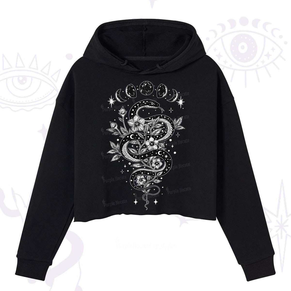 Purplehecate Serpent Spell Crop Hoodie