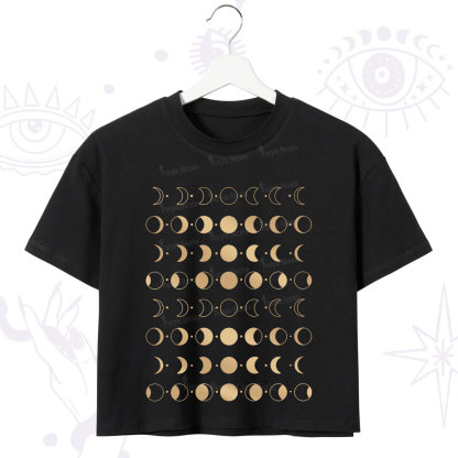 Purplehecate Phases Of Moon Crop T-Shirt