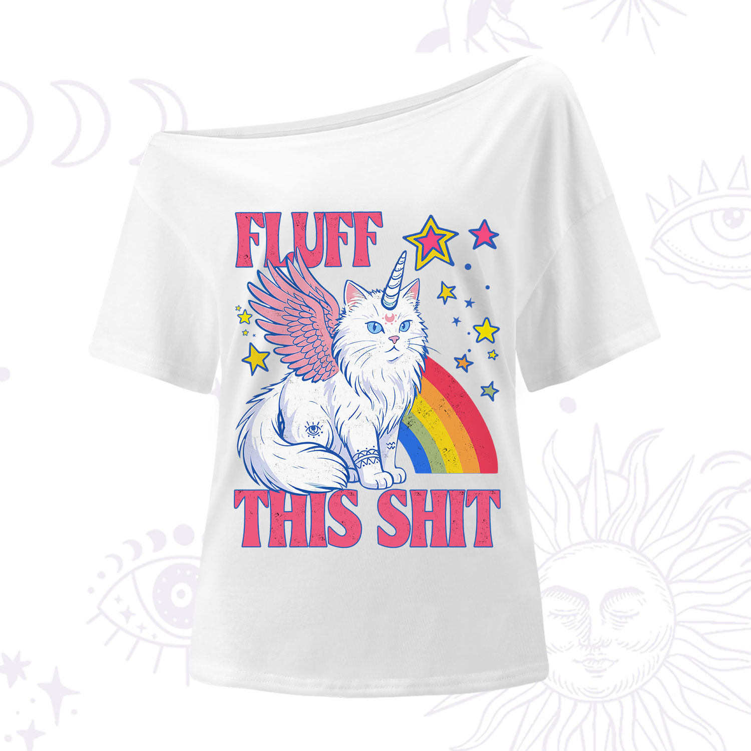 Purplehecate Fluff This Sh*t Cat One Shoulder T-Shirt