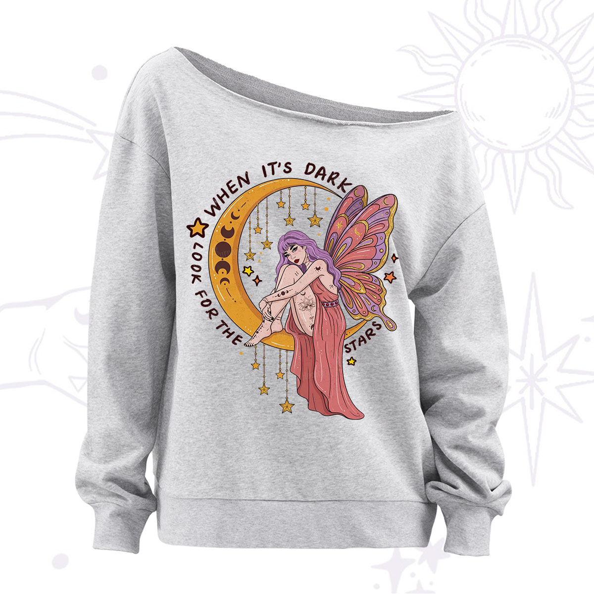 Purplehecate Look For The Stars Off The Shoulder Sweatshirt