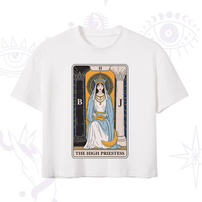 Purplehecate The High Priestess Tarot Card Crop T-Shirt