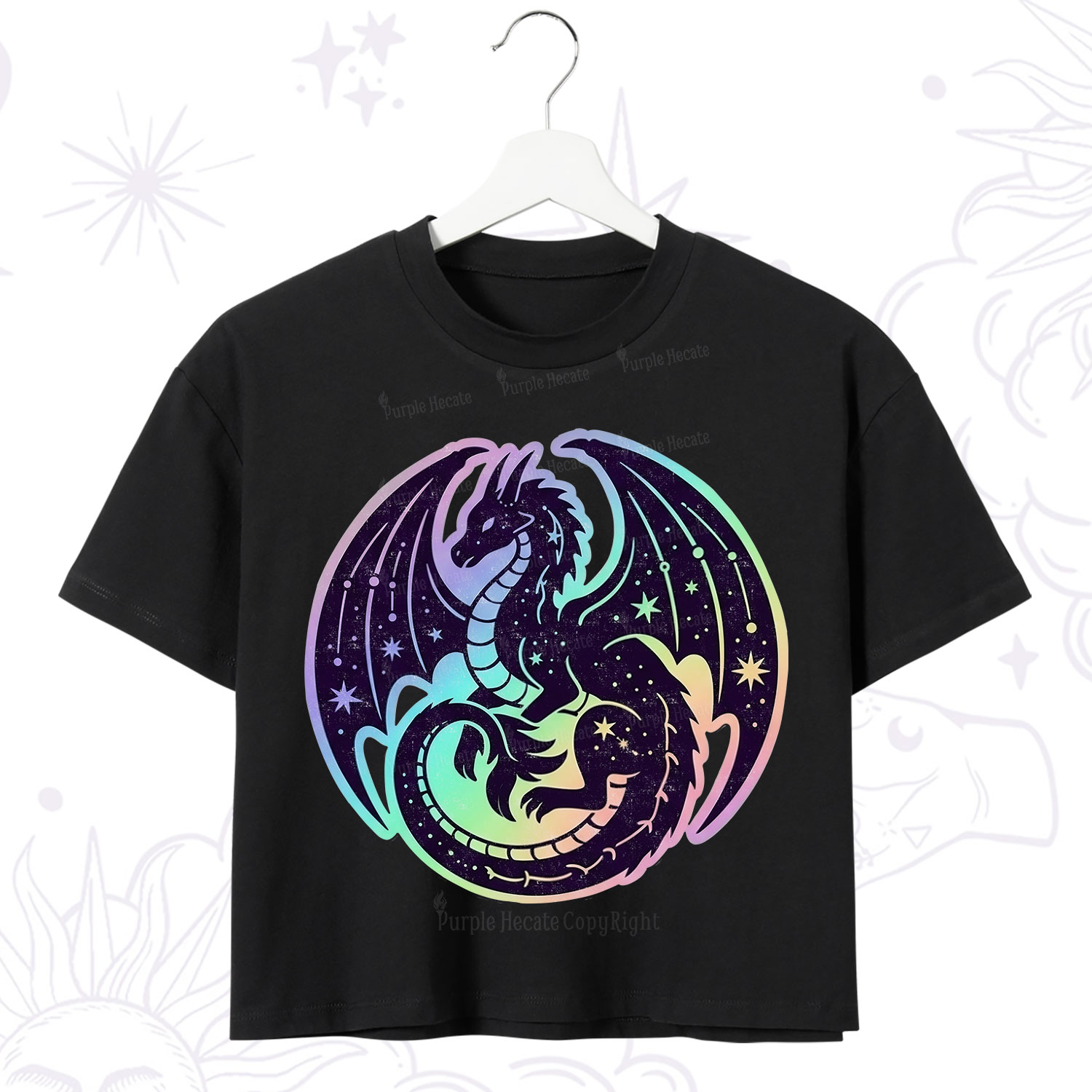 Purplehecate Cosmic Dragon Crop T-Shirt