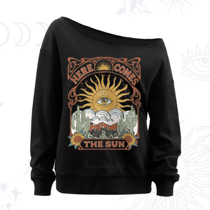 Purplehecate Here Comes The Sun Off The Shoulder Sweatshirt