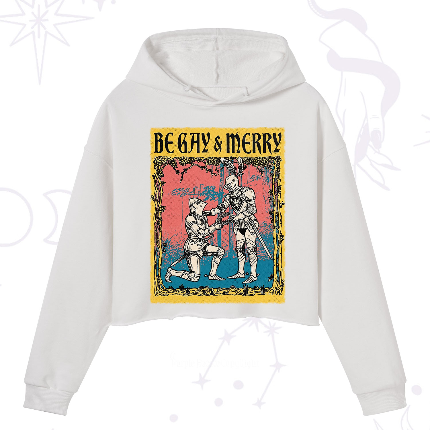 Purplehecate Be Gay Merry Medieval Knights Crop Hoodie
