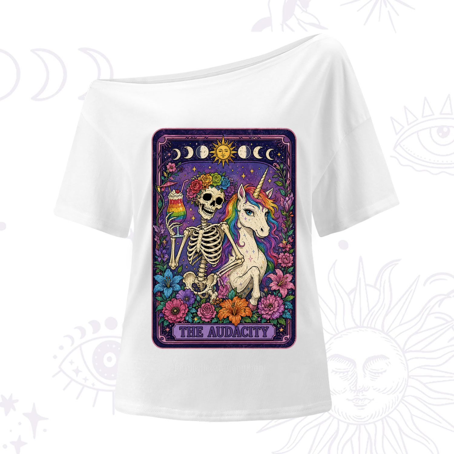 Purplehecate The Audacity Tarot Pride Rainbow One Shoulder T-Shirt