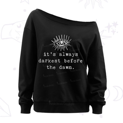 Purplehecate It's Always Darkest Before Dawn Off The Shoulder Sweatshirt