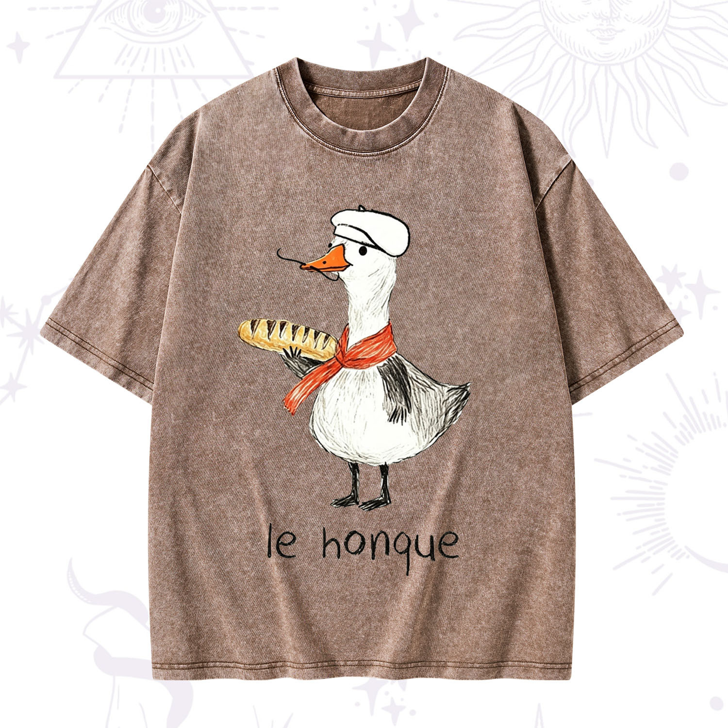 Purplehecate Funny French Goose Washed T-Shirt
