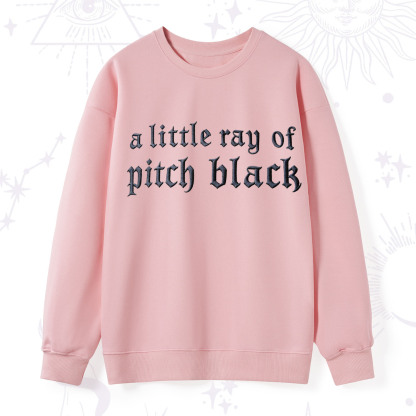 Purplehecate A Little ray of Pitch Black Embroidered Sweatshirt