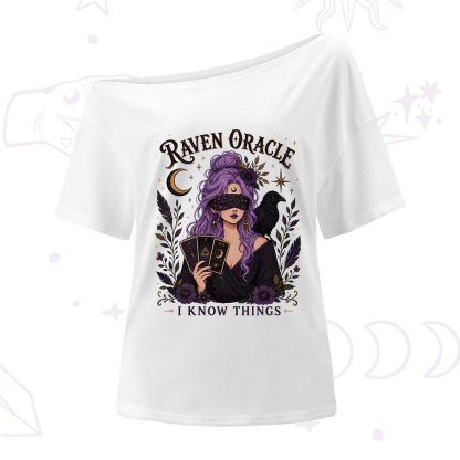 Purplehecate Raven Oracle I Know Things Witchy One Shoulder T-Shirt