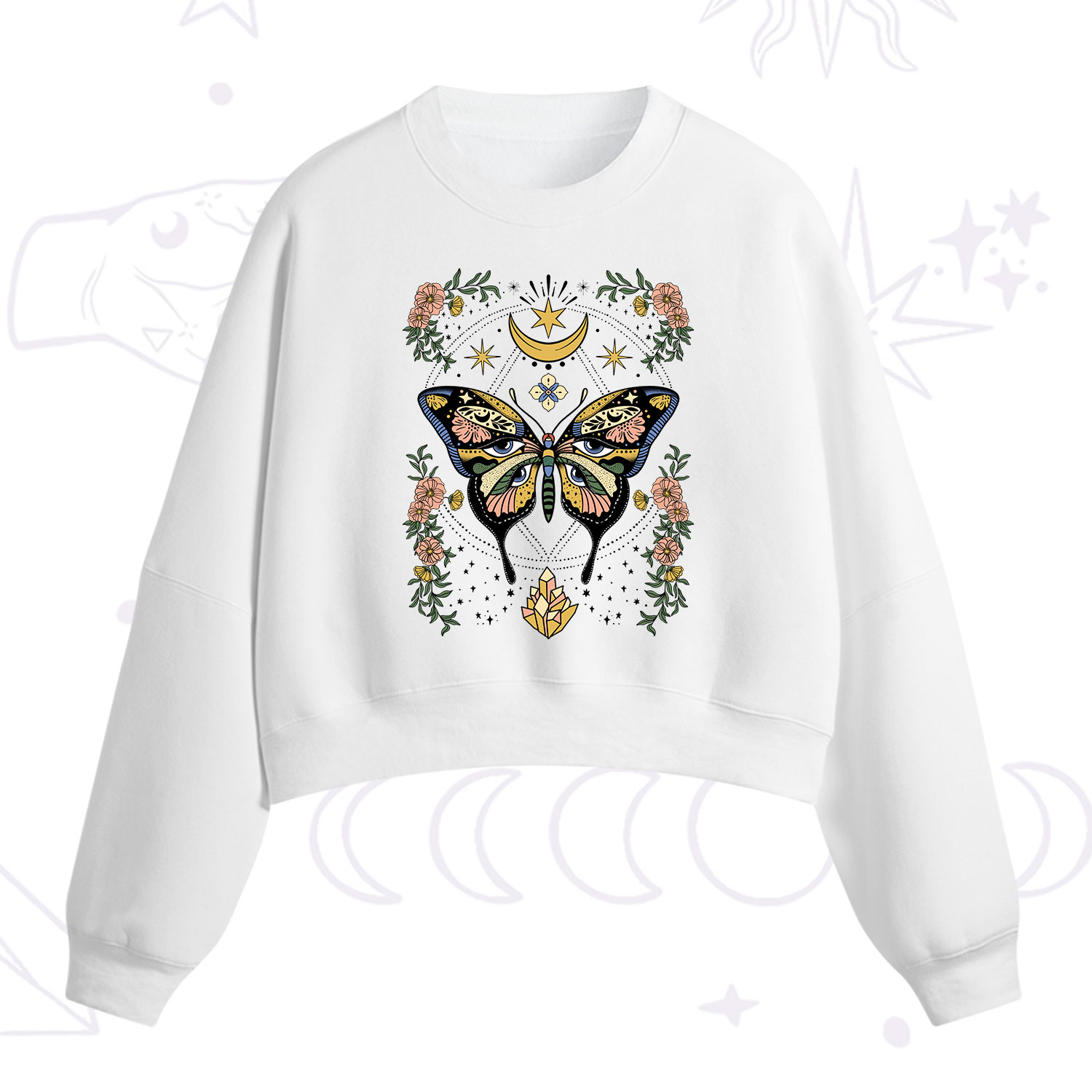Purplehecate I Am Opening Crop Sweatshirt