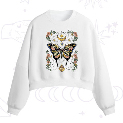Purplehecate I Am Opening Crop Sweatshirt